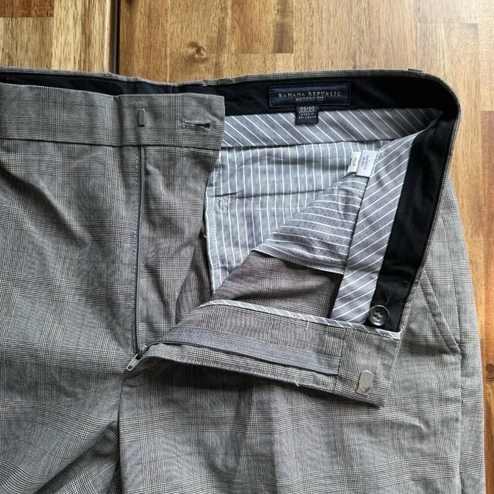 Banana Republic Dress Pants Mens 33X30 Brown 100% Cotton Modern Fit Office Event